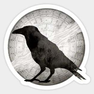 Crow and Moon - I wrap the moon in lace and sing you the seasons Sticker